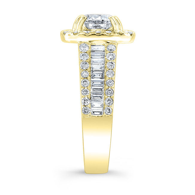 Modern Style Halo Diamond Engagement Ring