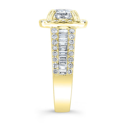 Modern Style Halo Diamond Engagement Ring