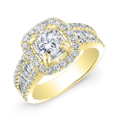 Modern Style Halo Diamond Engagement Ring