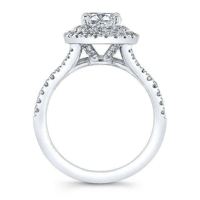 Modern Style Double Halo Diamond Engagement Ring