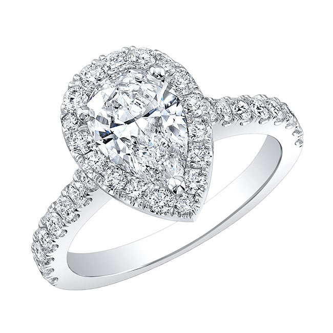 Modern Style Halo Diamond Engagement Ring