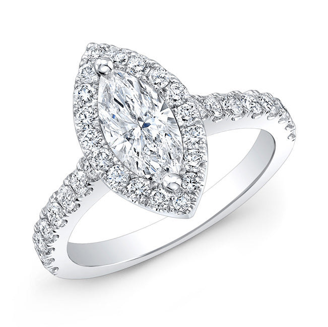 Modern Style Halo Diamond Engagement Ring