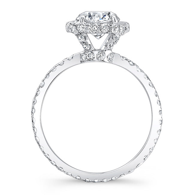 Modern Style Halo Diamond Engagement Ring