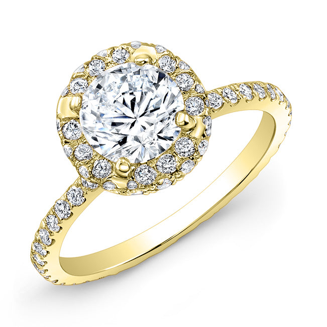 Modern Style Halo Diamond Engagement Ring