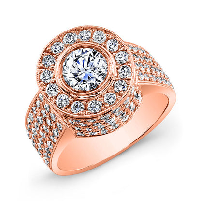 Modern Style Halo Diamond Engagement Ring