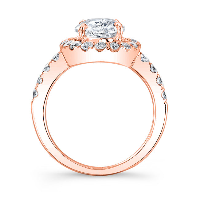 Modern Style Halo Diamond Engagement Ring