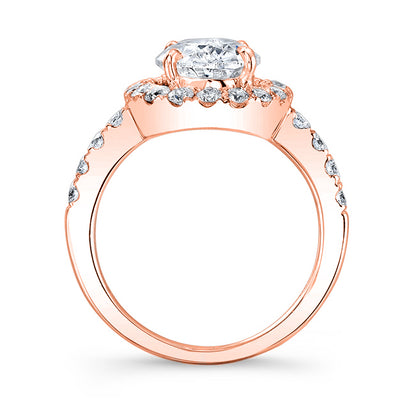 Modern Style Halo Diamond Engagement Ring