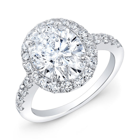 Modern Style Halo Diamond Engagement Ring