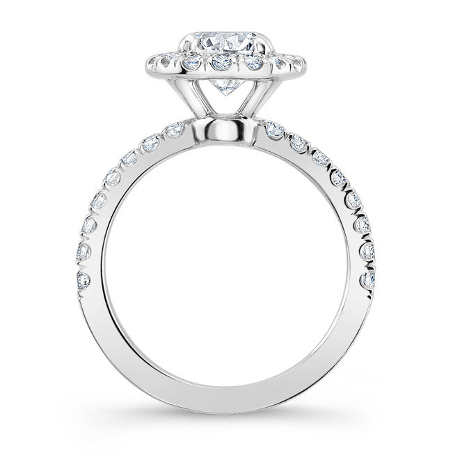 Modern Style Halo Diamond Engagement Ring