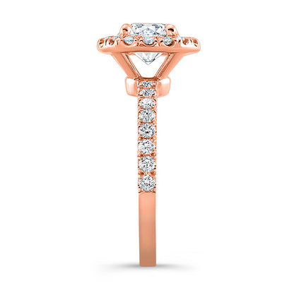 Modern Style Halo Diamond Engagement Ring