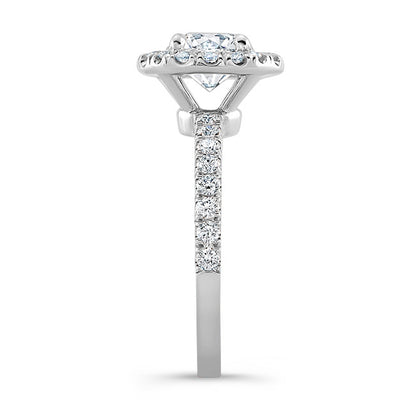 Modern Style Halo Diamond Engagement Ring