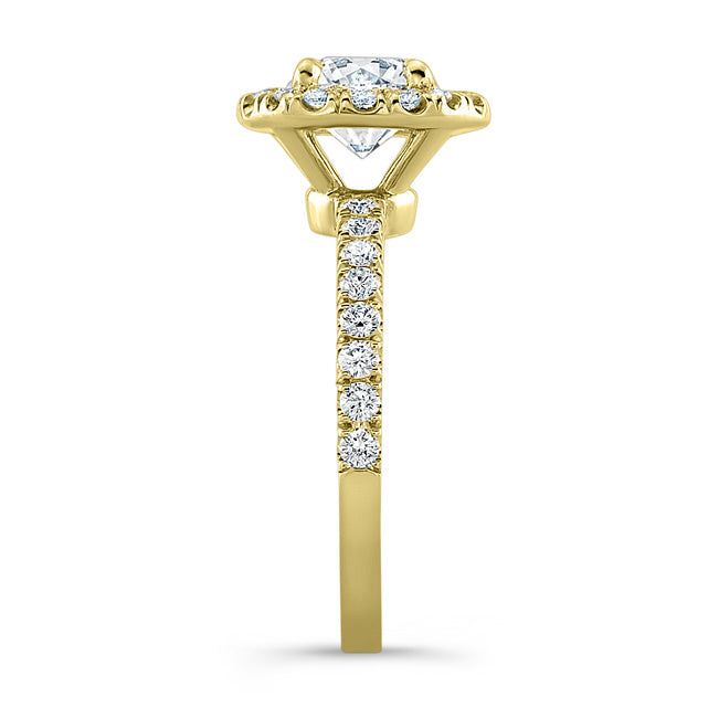 Modern Style Halo Diamond Engagement Ring