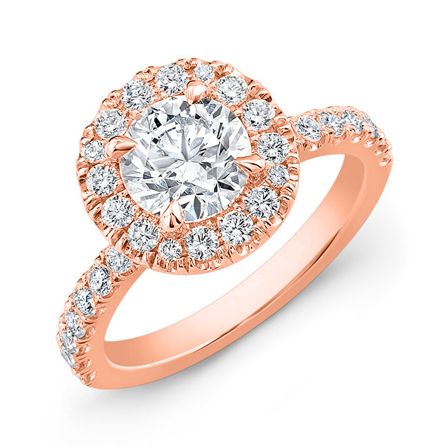 Modern Style Halo Diamond Engagement Ring