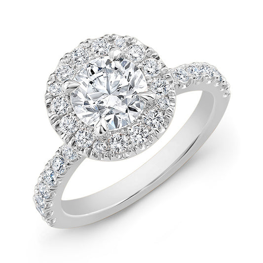 Modern Style Halo Diamond Engagement Ring