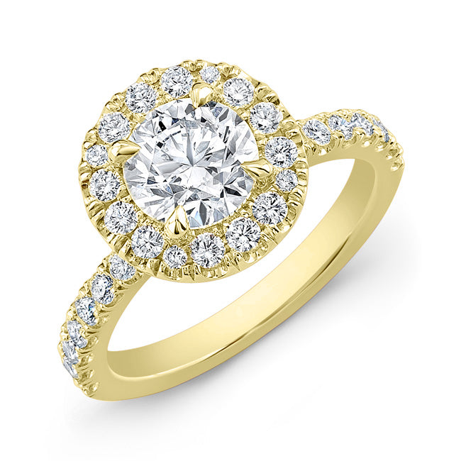 Modern Style Halo Diamond Engagement Ring