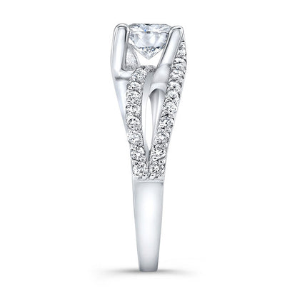 Modern Style Split Shank Diamond Engagement Ring