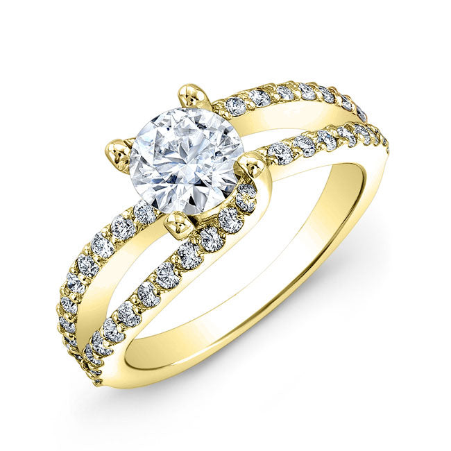 Modern Style Split Shank Diamond Engagement Ring