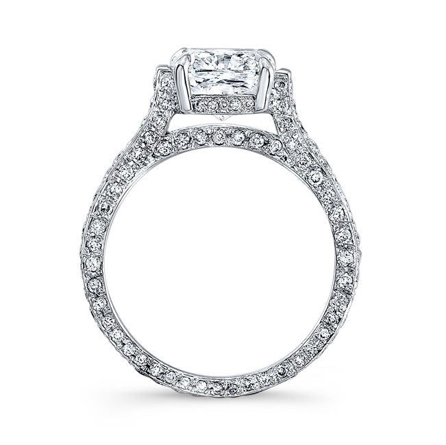 Classic Style 3-Row Diamond Engagement Ring