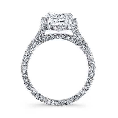 Classic Style 3-Row Diamond Engagement Ring