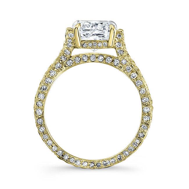 Classic Style 3-Row Diamond Engagement Ring