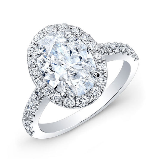 Modern Style Halo Diamond Engagement Ring