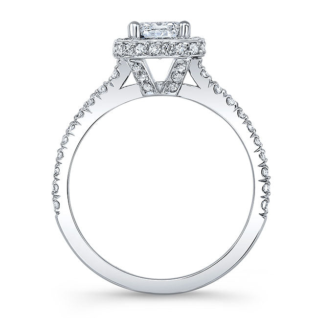 Modern Style Halo Diamond Engagement Ring