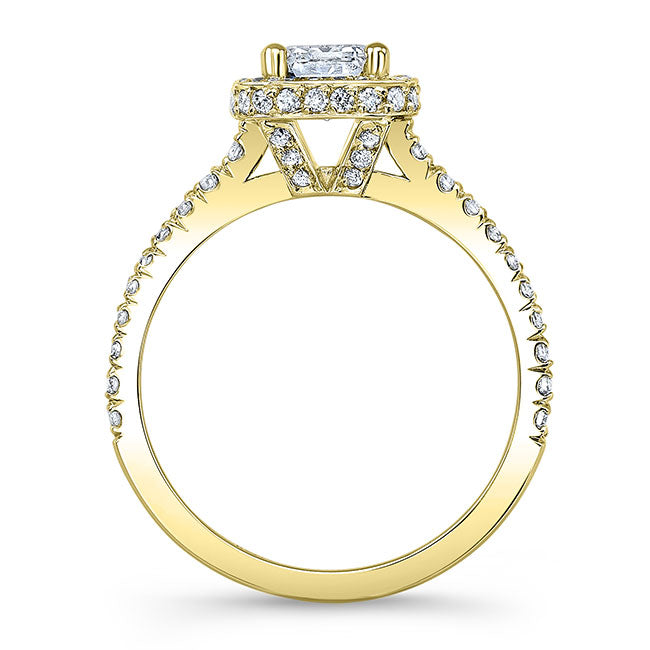 Modern Style Halo Diamond Engagement Ring