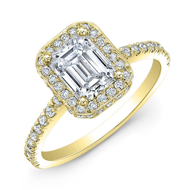 Modern Style Halo Diamond Engagement Ring