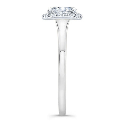 Modern Style Halo Diamond Engagement Ring