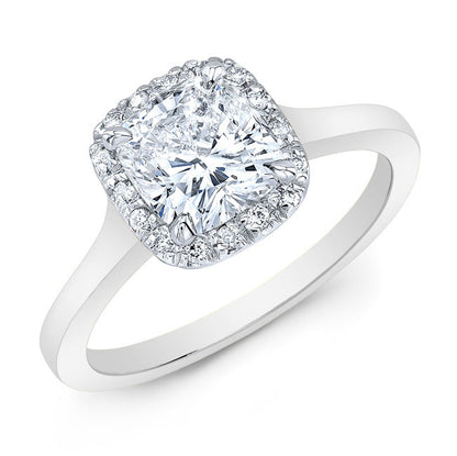 Modern Style Halo Diamond Engagement Ring