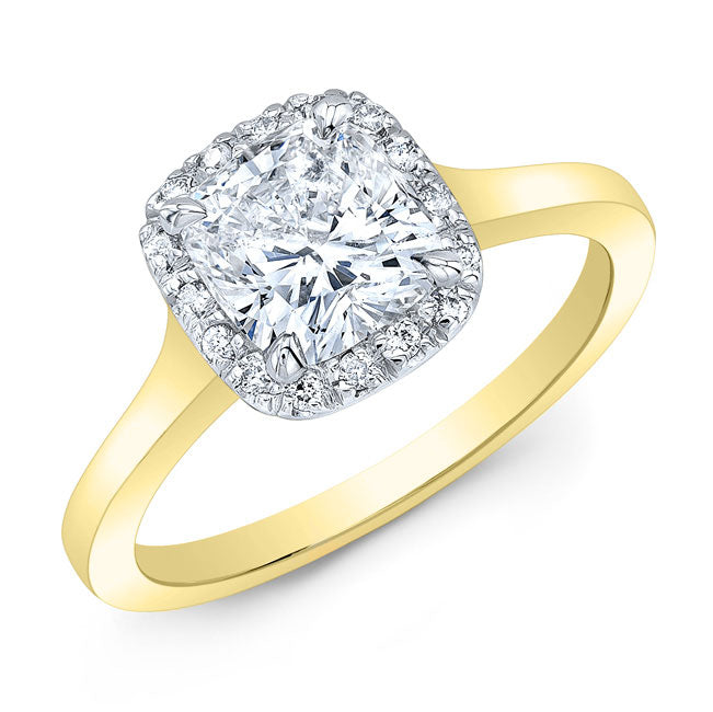 Modern Style Halo Diamond Engagement Ring