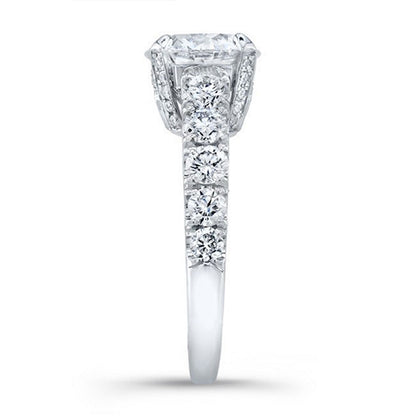 Modern Style Cathedral Diamond Engagement Ring