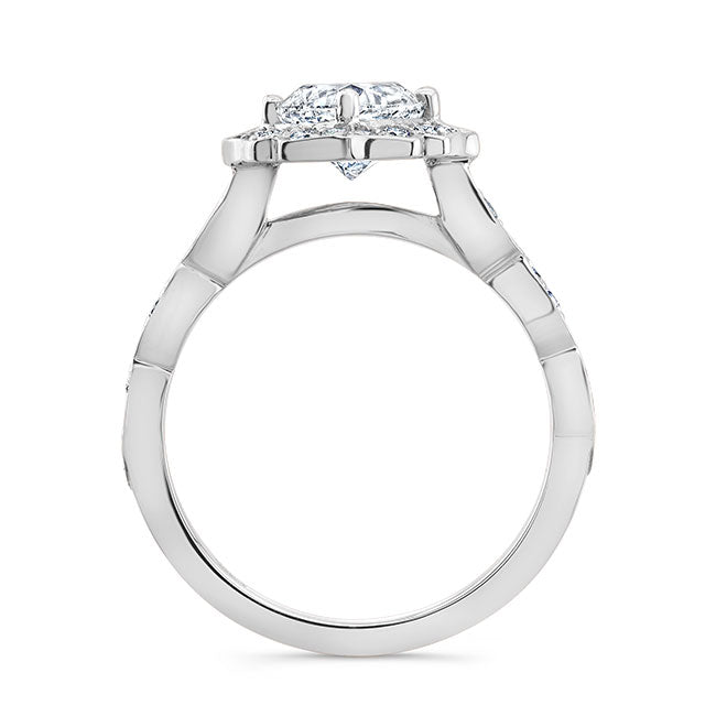 Art Deco Style Halo Diamond Engagement Ring