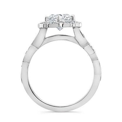 Art Deco Style Halo Diamond Engagement Ring