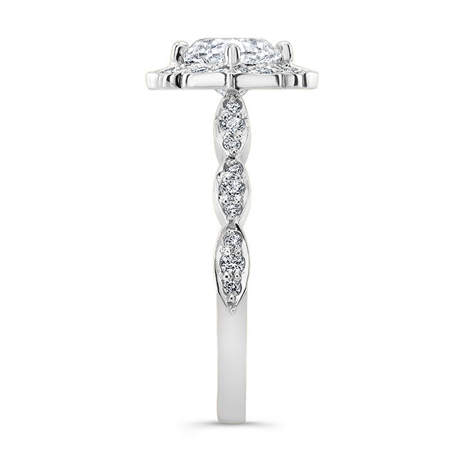 Art Deco Style Halo Diamond Engagement Ring