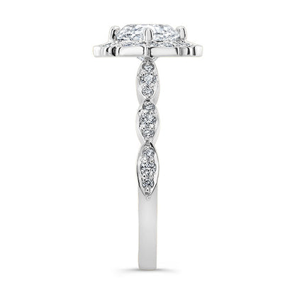 Art Deco Style Halo Diamond Engagement Ring