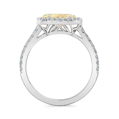 Modern Style Halo Diamond Engagement Ring