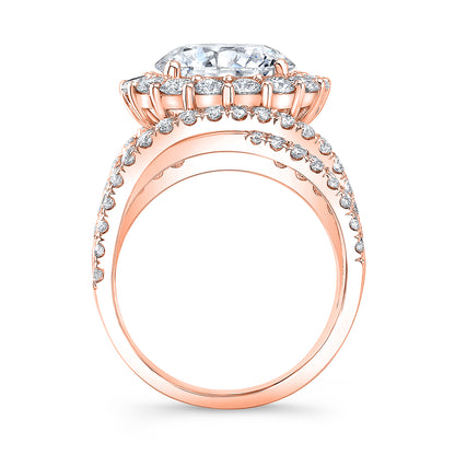 Art Deco Style Halo Diamond Engagement Ring