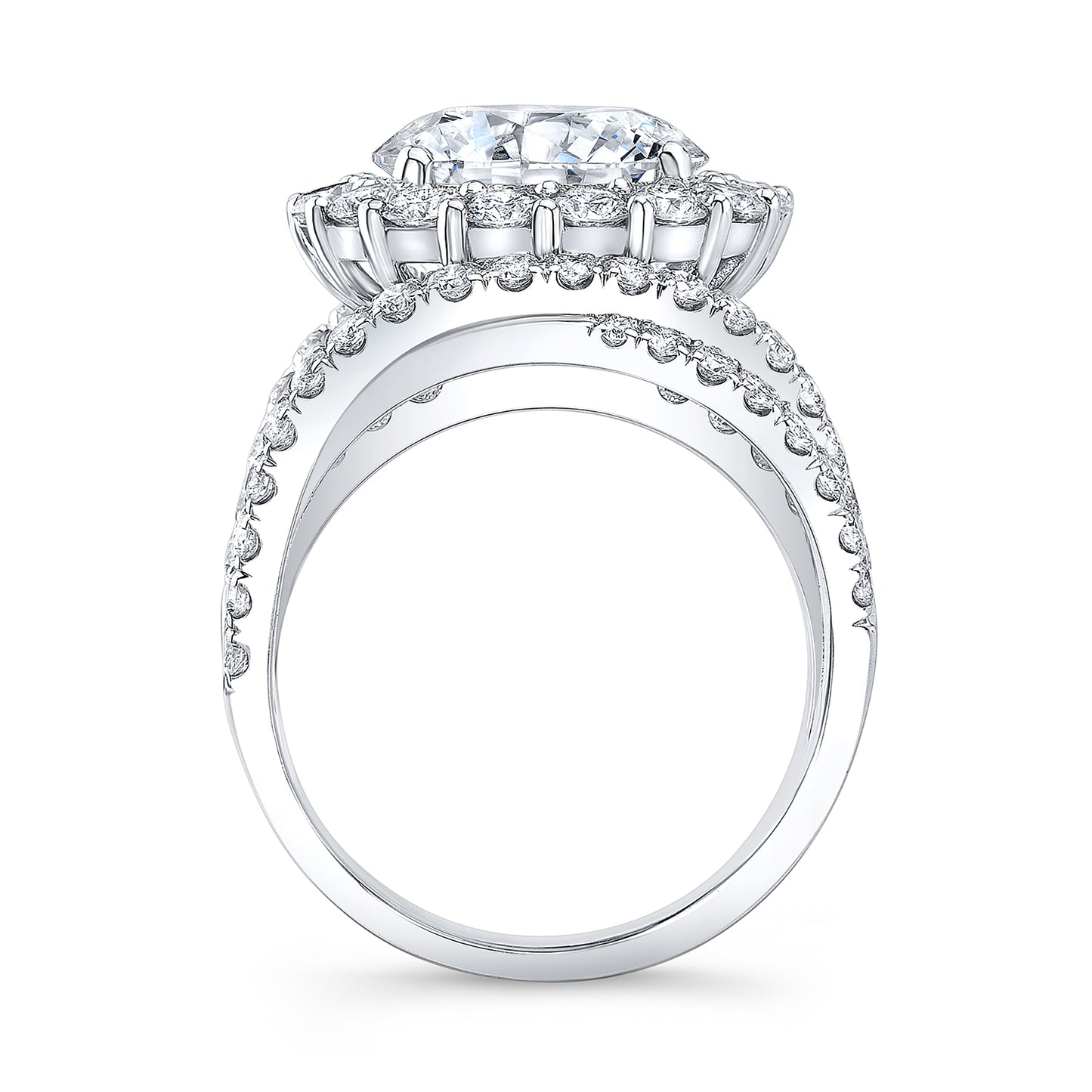 Art Deco Style Halo Diamond Engagement Ring