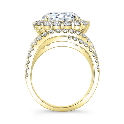 Art Deco Style Halo Diamond Engagement Ring