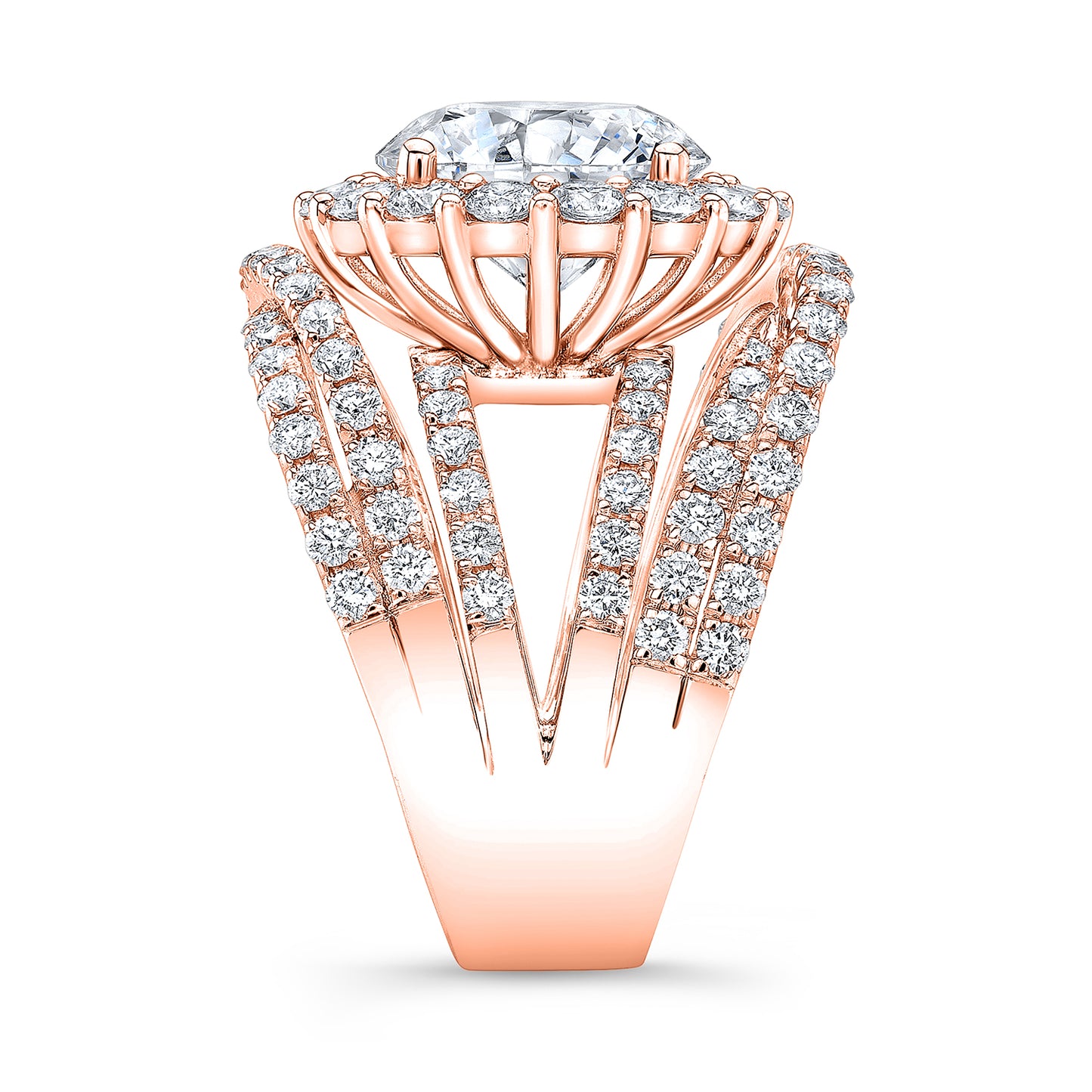 Art Deco Style Halo Diamond Engagement Ring