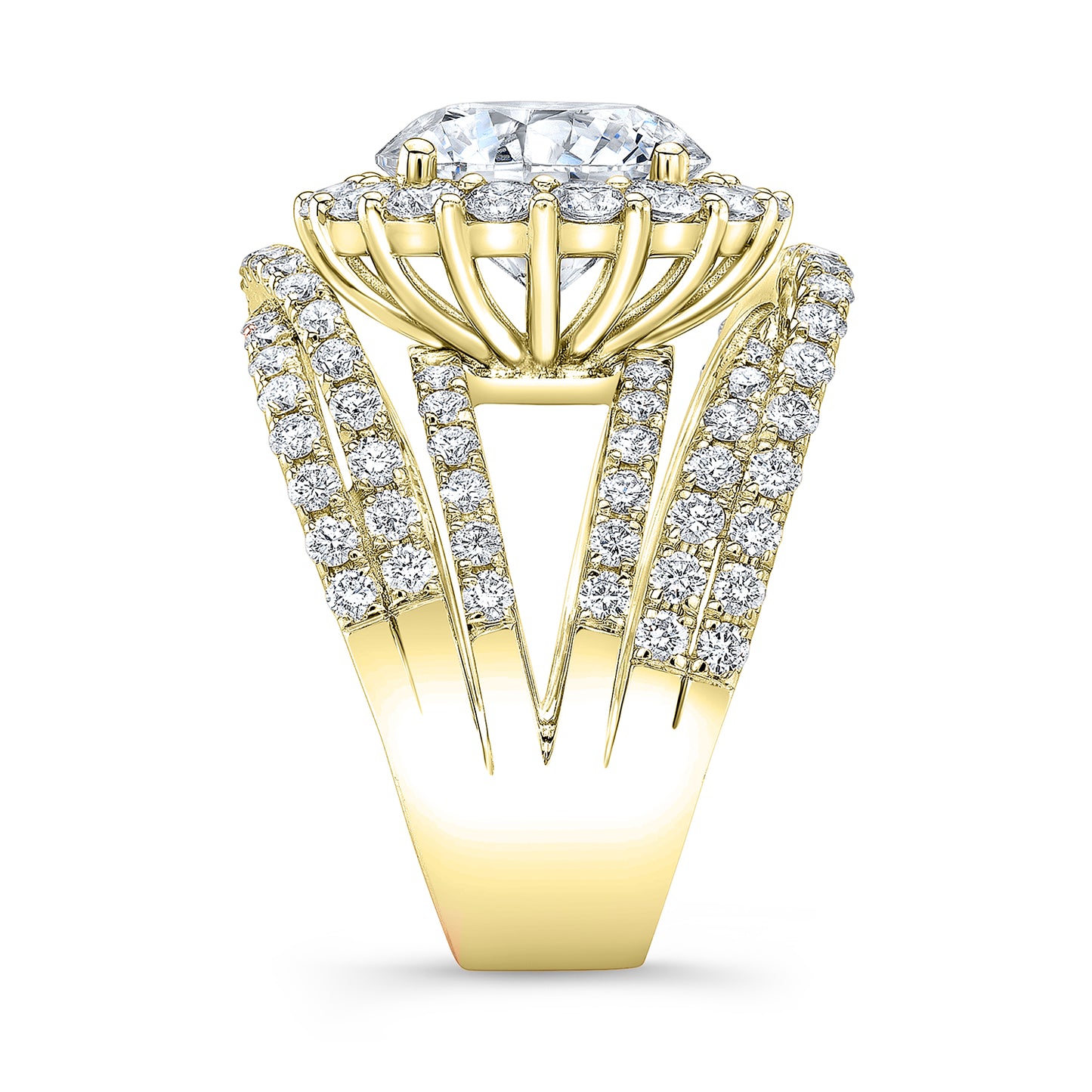 Art Deco Style Halo Diamond Engagement Ring