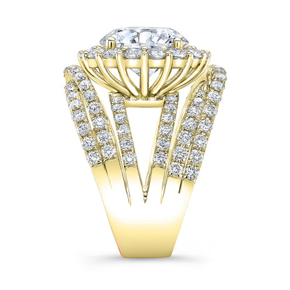 Art Deco Style Halo Diamond Engagement Ring