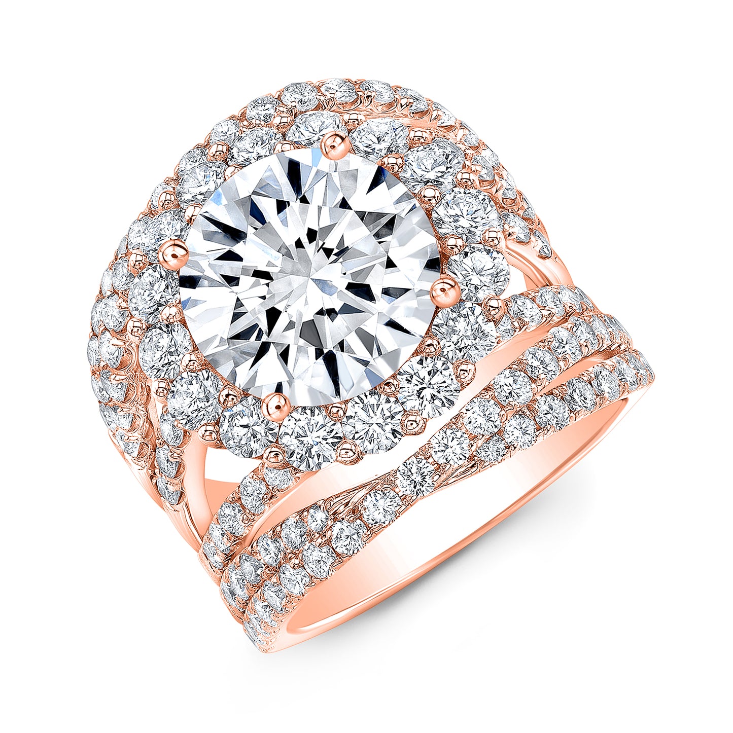 Art Deco Style Halo Diamond Engagement Ring