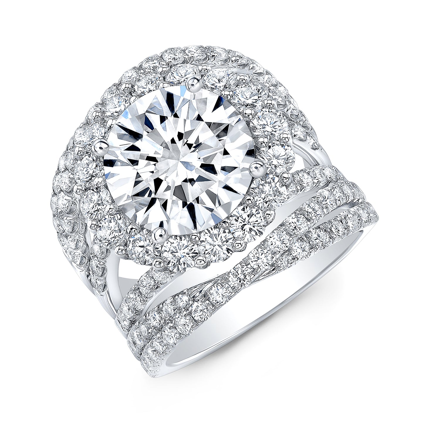 Art Deco Style Halo Diamond Engagement Ring