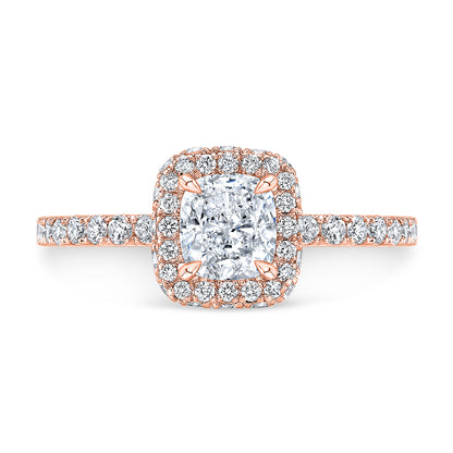 Modern Style Halo Diamond Engagement Ring