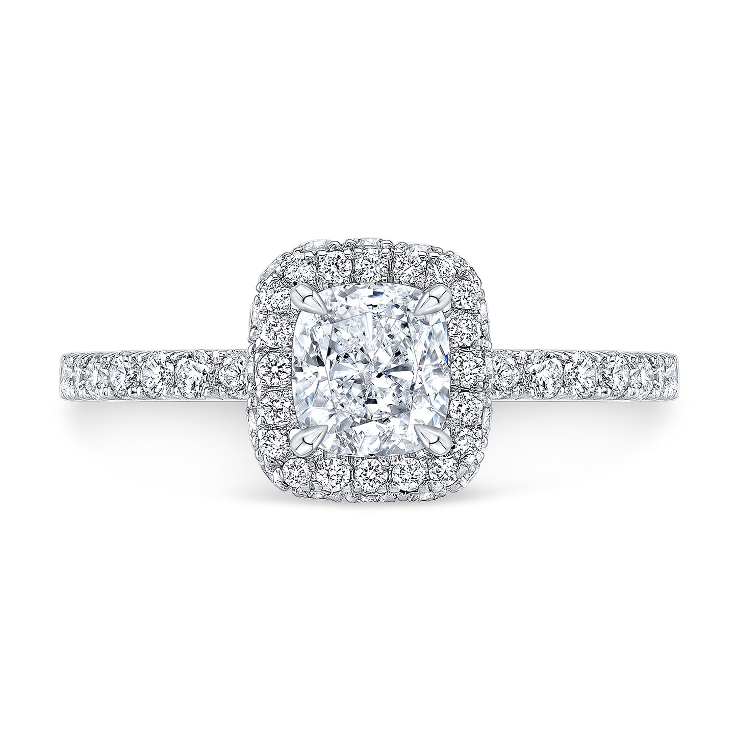 Modern Style Halo Diamond Engagement Ring