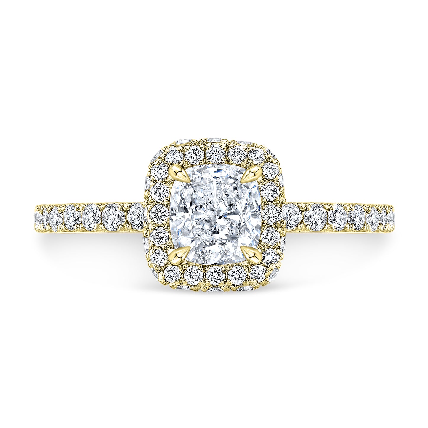 Modern Style Halo Diamond Engagement Ring