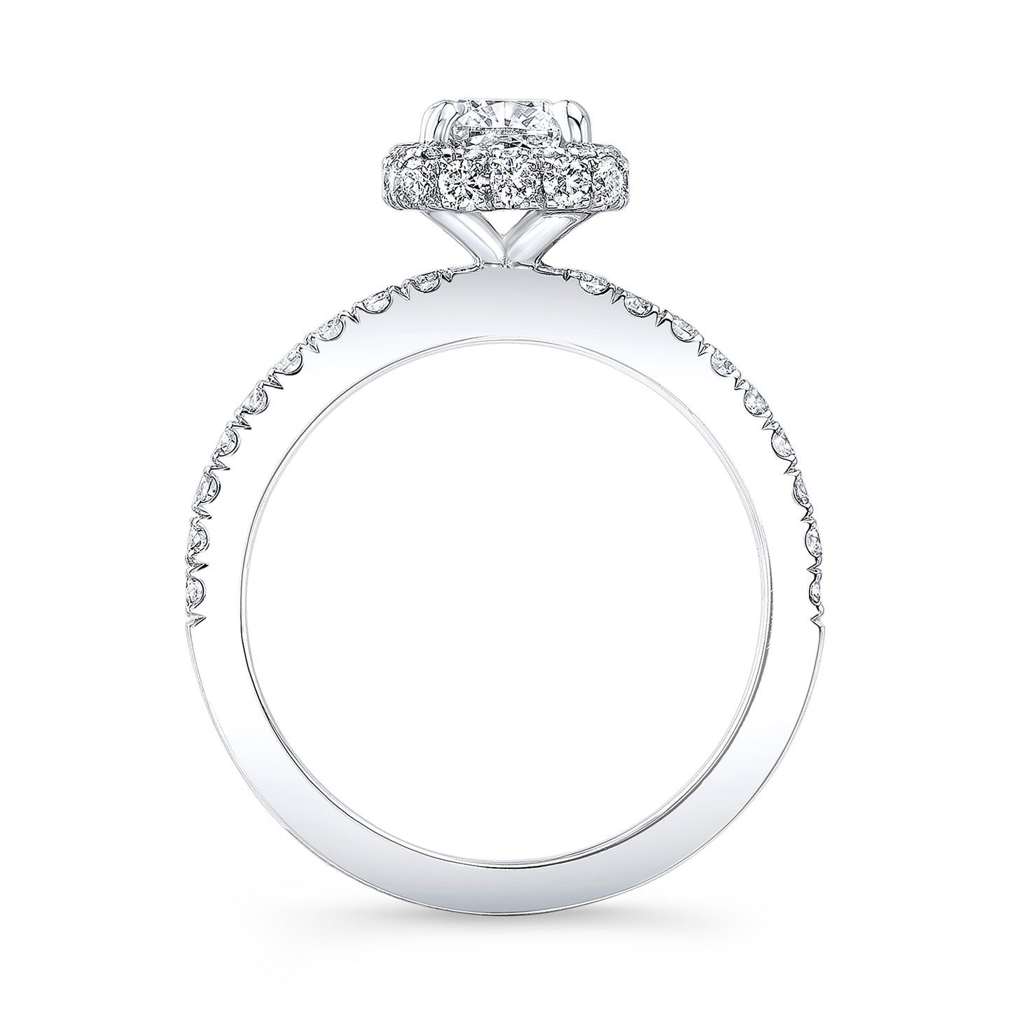 Modern Style Halo Diamond Engagement Ring