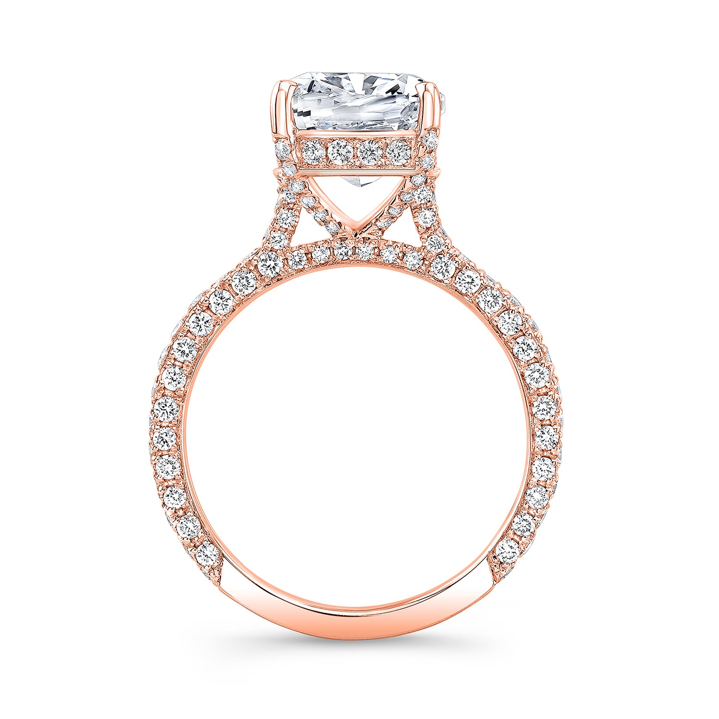 Modern Style Hidden Halo Diamond Engagement Ring